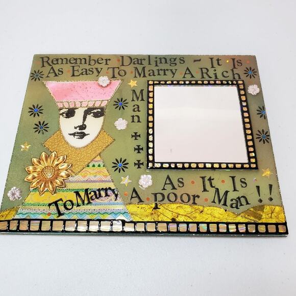 **SOLD** Handcrafted Decorative Witty Message Mirror Frame - Picture 8 of 8